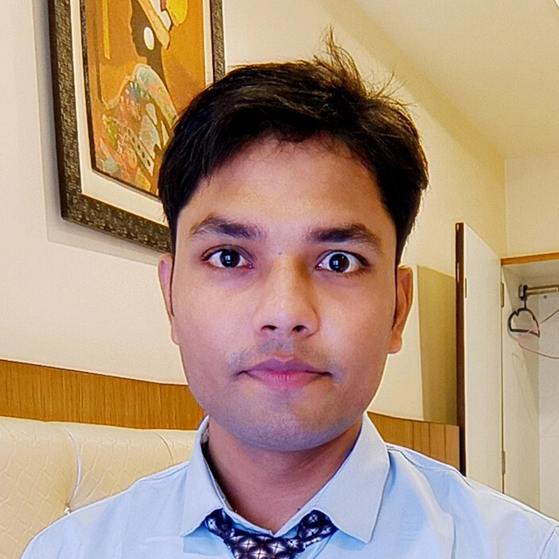 A photo of a person without hair.